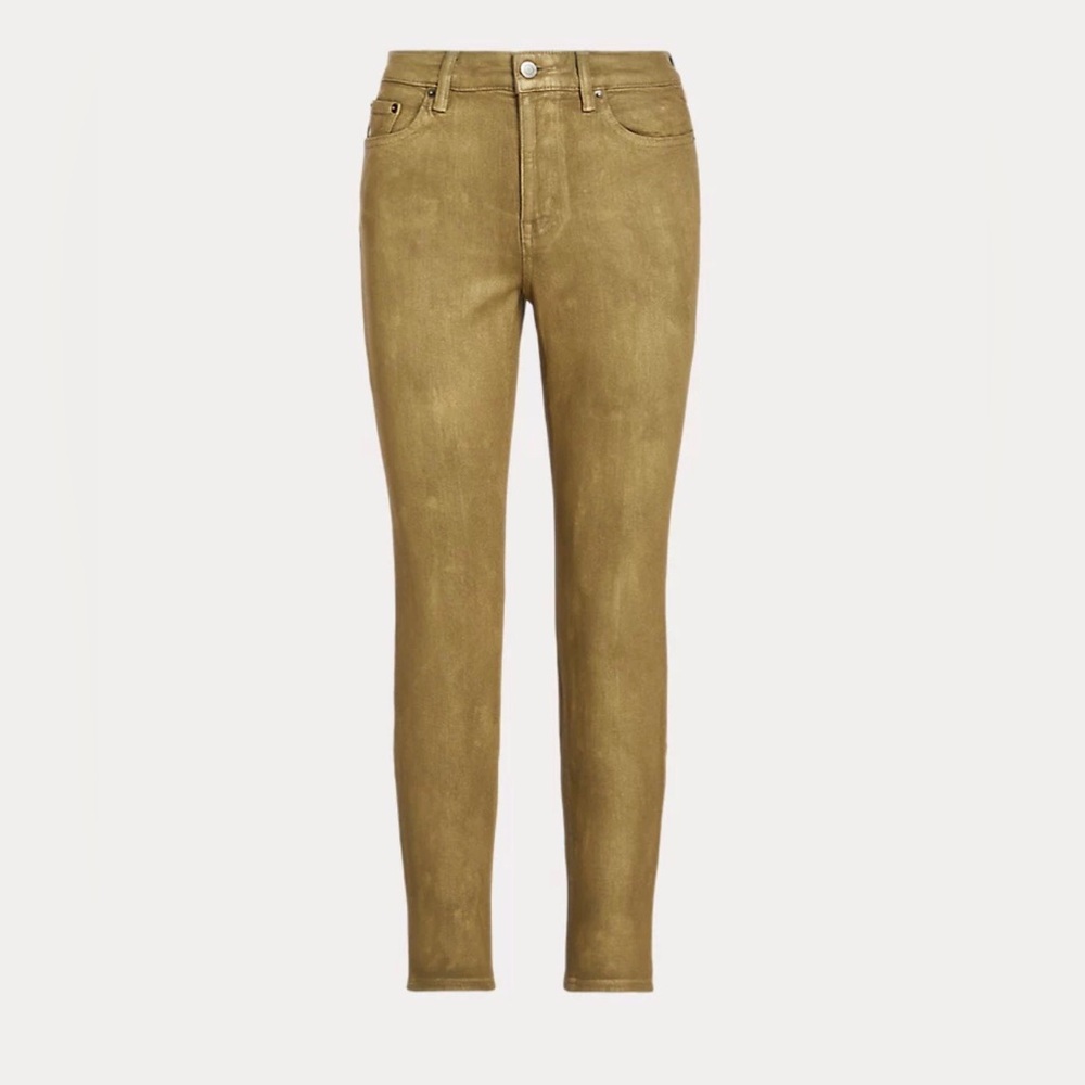 Lauren Ralph Lauren Metallic High-Rise Skinny Ankle Jean